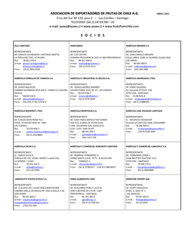 Asociacion De Exportadores De Frutas De Chile A.G