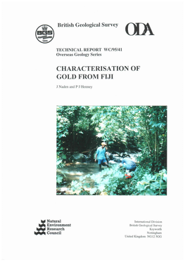 WC/95/041 Characterisation of Gold from Fiji