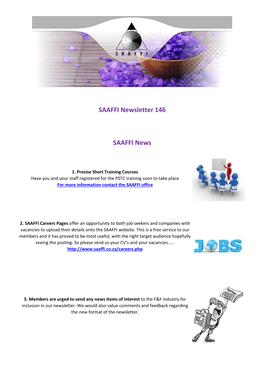 SAAFFI Newsletter 146 SAAFFI News