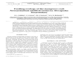 Feeding Ecology of the Mangrove Crab Neosarmatium Smithi (Crustacea: Decapoda: Sesarmidae)