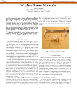 Directional Antennas for Wireless Sensor Networks