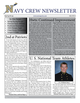 Navy Crew Newsletter Page 1 Navy Lightweights Season Review