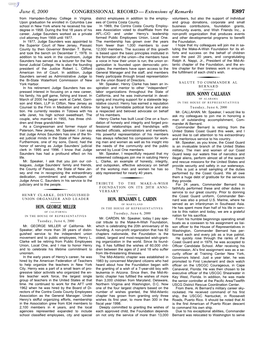 CONGRESSIONAL RECORD— Extensions of Remarks E897 HON