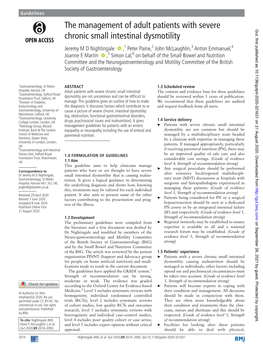 The Management of Adult Patients with Severe Chronic Small Intestinal