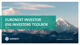 Euronext Investor Esg Investors Toolbox Q4 2020