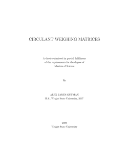 Circulant Weighing Matrices