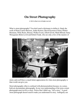 On Street Photography (PDF)