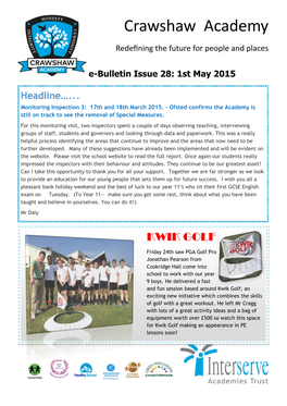 E-Bulletin Issue 28: 1St May 2015