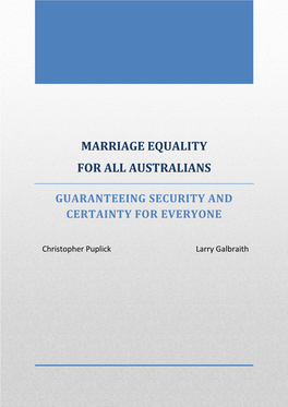 Marriage Equality for All Australians