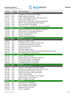 Schedule Quickprint TKRN-FM