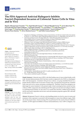 The FDA-Approved Antiviral Raltegravir Inhibits Fascin1-Dependent Invasion of Colorectal Tumor Cells in Vitro and in Vivo