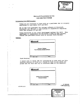 Microsoft Presentation for the 1989 IBM PSI2 FORUM