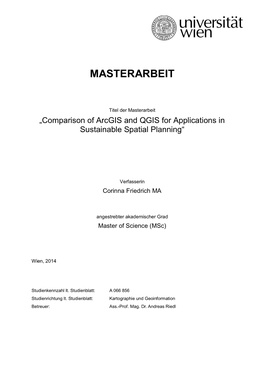 Comparison of Arcgis and QGIS for Applications in Sustainable Spatial Planning“