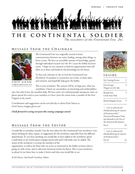 The Continental Soldier the Newsletter of the Continental Line, Inc