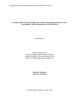 Tracing Neoliberal Governmentality in Education: Disentangling Economic Crises, Accountability, and the Disappearance of Social Studies