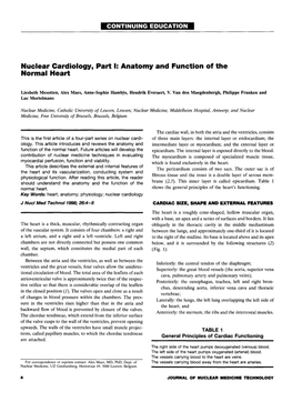 Nuclear Cardiology, Part 1: Anatomy and Function of the Normal Heart