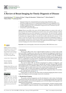 A Review of Breast Imaging for Timely Diagnosis of Disease