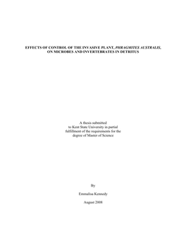 Effects of Control of the Invasive Plant, Phragmites Australis, on Microbes and Invertebrates in Detritus