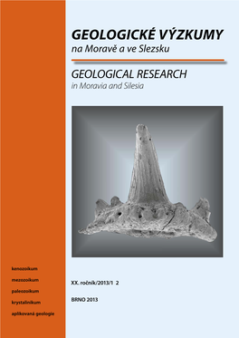 GEOLOGICAL RESEARCH in Moravia and Silesia