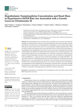 Hypothalamic Norepinephrine Concentration and Heart Mass in Hypertensive ISIAH Rats Are Associated with a Genetic Locus on Chromosome 18