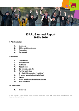 ICARUS Annual Report 2015 / 2016