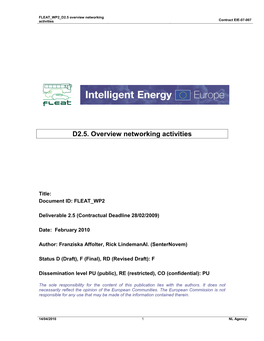 D 2.5 Final Report on Networking Activities
