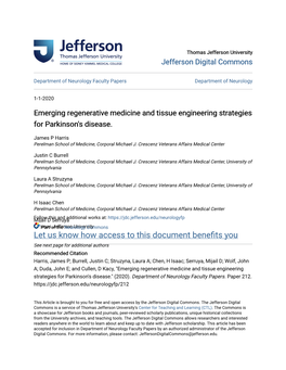 Emerging Regenerative Medicine and Tissue Engineering Strategies for Parkinson's Disease