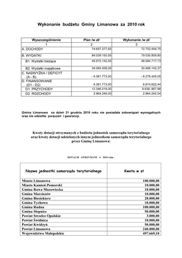 Wykonanie Budżetu Roczne