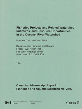 Canada Canada Canada Canadian Manuscript Report of Fisheries and Aquatic Sciences