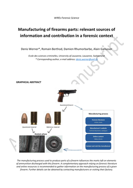 Manufacturing of Firearms Parts: Relevant Sources of Information and Contribution in a Forensic Context