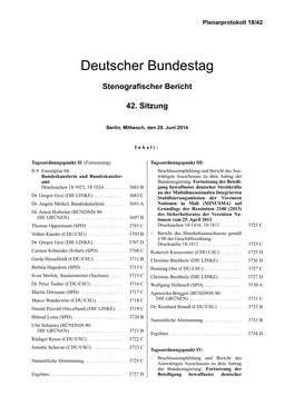 Plenarprotokoll 18/42