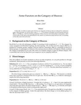 Some Functors on the Category of Sheaves