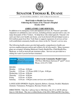 Senator Thomas K.Duane