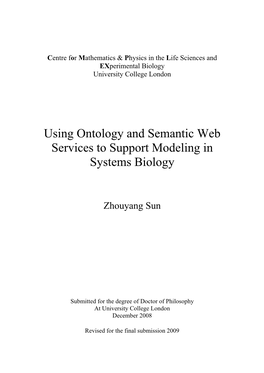 Using Ontology and Semantic Web Services to Support Modeling in Systems Biology