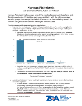 Norman Finkelstein Anti-Israel Political Activist, Author, and Professor