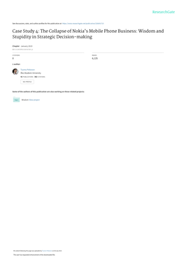 Case Study 4: the Collapse of Nokia's Mobile Phone Business