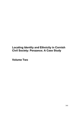 Locating Identity and Ethnicity in Cornish Civil Society: a Case Study of Penzance