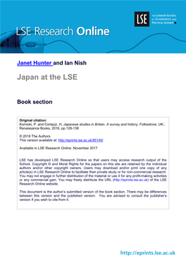 Japan at the LSE