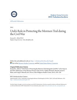 Utah's Role in Protecting the Mormon Trail During the Civil