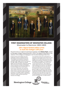 First Headmasters of Newington College: Silverwater to Stanmore