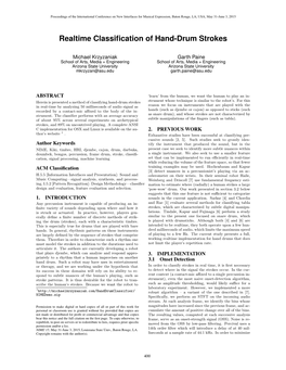 Realtime Classification of Hand-Drum Strokes