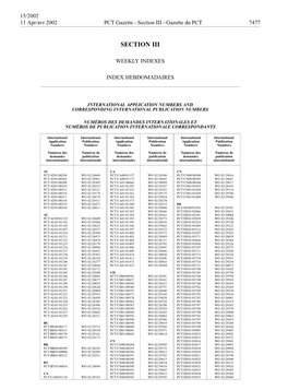 PCT Gazette, Weekly Issue No. 15, 2002