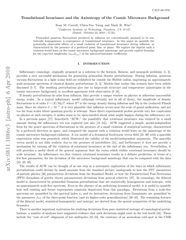 Translational Invariance and the Anisotropy of the Cosmic Microwave Background