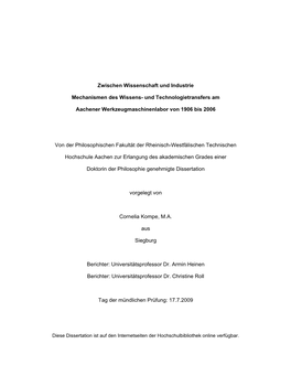 Zwischen Wissenschaft Und Industrie Mechanismen Des Wissens- Und