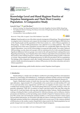 Knowledge Level and Hand Hygiene Practice of Nepalese Immigrants and Their Host Country Population: a Comparative Study