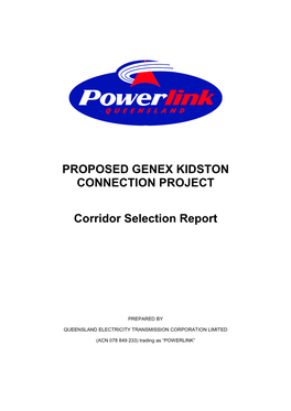 PROPOSED GENEX KIDSTON CONNECTION PROJECT Corridor