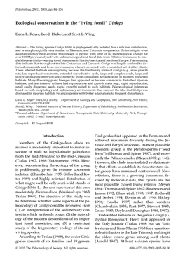 Ecological Conservatism in the "Living Fossil" Ginkgo