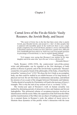 Vasily Rozanov, the Jewish Body, and Incest