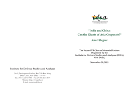 India and China: Can the Giants of Asia Cooperate?