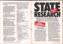 State Research Bulletin Strikes: Queen’S Regulations the Atomic Police Published Bi-Monthly in April, June 9 Vetting Job Applicants August, October and December